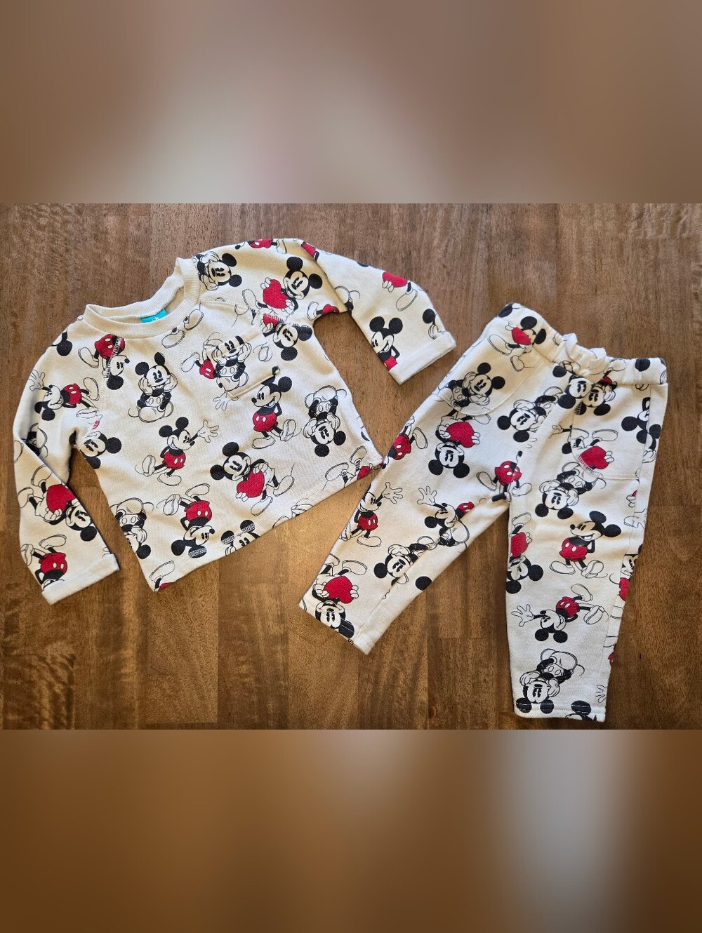 Disney Cream and Red Mickey Mouse Outfit Set